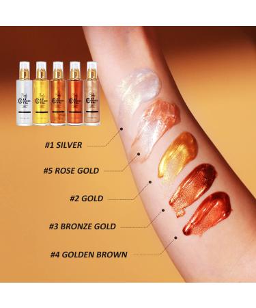 Shimmer Body Oil Highlighter - Waterproof Luminizer for Face & Body (01 Pearl White) - Buy Online on GoSupps.com