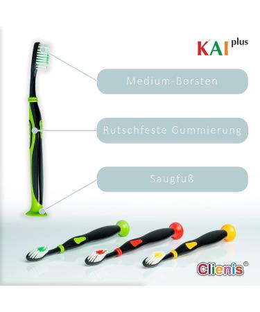 Clienis Children s Toothbrush Set (9-12 Years) | Extra Soft & Suction Cup | Kai Plus Care Baby Toothbrush (Schulkind) - Buy Online on GoSupps.com