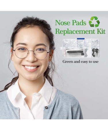 Glasses Nose Pads Repair Kit - 30 Pairs Silicone Screw-in Nose Pads with Tweezer and Cloth - Anti Slip Grips for Eyeglasses - Buy Online on GoSupps.com