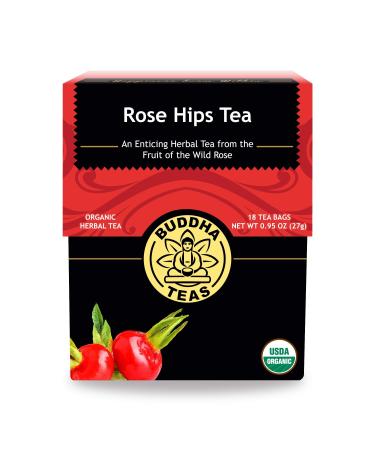 Buddha Teas Organic Rose Hips Tea - OU Kosher, USDA Organic, CCOF Organic, 18 Bleach-Free Tea Bags
