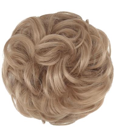 FESHFEN Warm Blonde Messy Bun Hair Scrunchie - Curly Wavy Updo Hairpiece for Women - Synthetic Donut Hair Piece (Pack of 1) - Buy Online on GoSupps.com