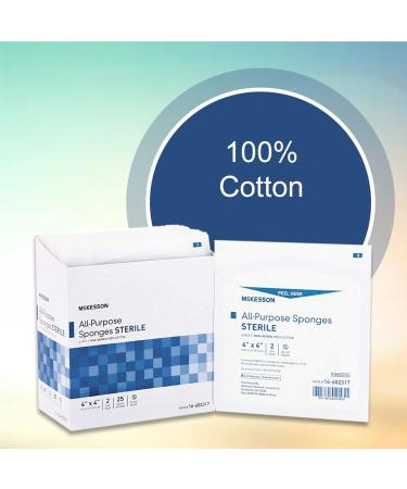McKesson Sterile All Purpose Sponges 4-Ply Cotton 4x4 Inch - 50 Count - Buy Online on GoSupps.com