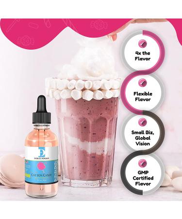 Cotton Candy Flavor Concentrate for Food  2 Oz. Water-Based Cotton Candy Flavoring for Beverages  Pastries  Gummies  & Jams in Glass Bottle  Confection & Candy Flavoring Oils by Dolce Foglia Cotton Candy 2 Oz. - Buy Online on GoSupps.com