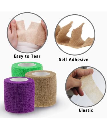 Self Adhesive Bandage Wrap - 5 Yards Tape for Sports Injuries - 4 Pack - Buy Online on GoSupps.com