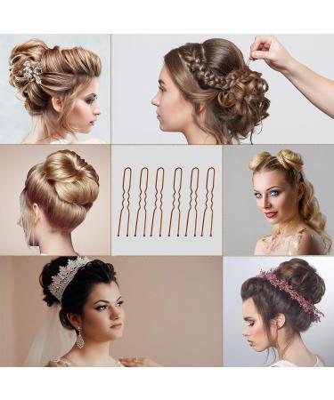 Brown Bobby Pins Kit - 100 Pcs 2 Inch Hair Pins & 50 Pcs 2.4 Inch U Shaped Bobby Pins for Women/Girls - QEUAEC - Buy Online on GoSupps.com