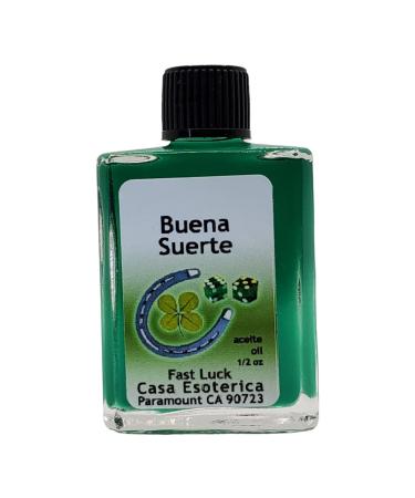 Fast Luck Oil (Buena Suerte Aceite) Spiritual Anointing Oil by CASA ESOTERICA MAGICK SPACE - Good Fortune - Attract Abundance Success & Opportunities-0.5 FL OZ (12 Pack)