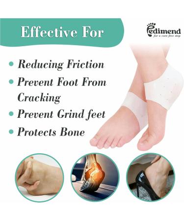 Pedimend 2 Pairs Gel Heel Cups Heel Protectors Silicone Heel Socks Heel Sleeves Heel Pain and Cracked Heels Relief for Men and Women - Buy Online on GoSupps.com
