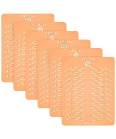 Microblading Supplies 6 Piece Silicone Double Sided Ombre Practice Skin For Eyebrow Tattoos: Permanent Makeup Silicone Skins To Practice Brow Microshading And Powder Brows  Fake Skin Sheets 6 Count (Pack of 1)