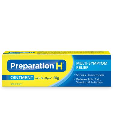 Preparation H Multi-Symptom Hemorrhoid Treatment Ointment with Bio-Dyne 25g Tube 25 g (Pack of 1)