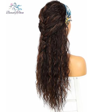 ZYC Long Kinky Curly JBROWN Headband Wig - No Gel Glueless Perfect for Daily Wear Weddings Parties Travel & Holidays | International Shipping Available - Buy Online on GoSupps.com