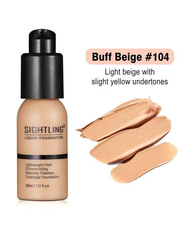 SIGHTLING 30ml Full Coverage Foundation Set with Primer, CC Cream, Brush, and Sponges - Matte Finish, Oil Control, Nude & Buff Beige Shades - Buy Online on GoSupps.com