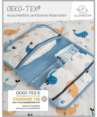 ULLENBOOM WAILL PACK Diaper Bag - Blue Whales Made in EU Organizes Up to 3 Diapers & Wet Wipes Perfect for Blau Whale Stroller - Compact Design 18 x 27 cm - Buy Online on GoSupps.com
