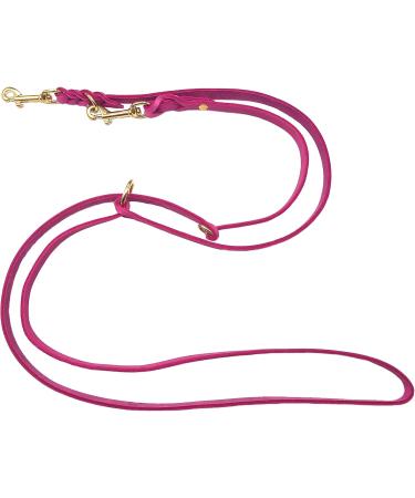 Dogeline Adjustable Fat Leather Leash for Small & Large Dogs | 2.80m Pink Double Linen - Ideal for International Shipping - Buy Online on GoSupps.com
