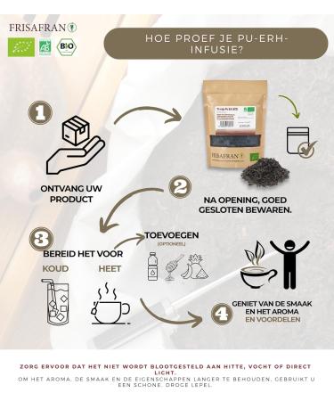 FRISAFRAN Bio Pu Erh Red Tea bulk 100g Slimming Diuretic Digestion Detox Fat Burner Draining tea slimming tea red pu erh tea infusion without additives Pu Erh Red 100g - Buy Online on GoSupps.com