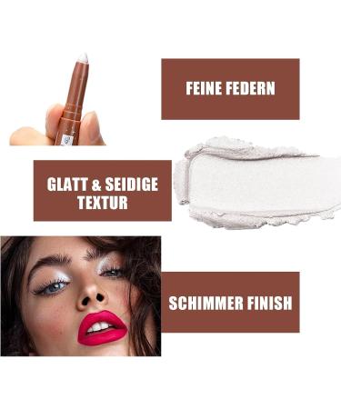 EONFAVE Eyeshadow stick white cream eyeliner waterresistant shiny eyeshadow stick durable and smudgeproof highlighter stick for eye makeup cream glitter eyeshadow stick for wrinklefree eyes smooth - Buy Online on GoSupps.com