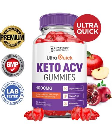 Buy 2 Pack Ultra Quick Keto ACV Gummies - 1000MG Apple Cider Vinegar with Pomegranate & Beet Juice - Vegan Non-GMO - 120 Gummies - Buy Online on GoSupps.com