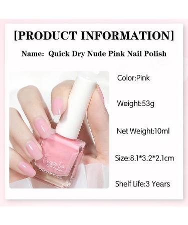 Pink Nail Polish Nude Pink Nail Varnish Long Lasting & Highly Pigmented Nail Polish Peel off Pink Nail Gel No Need Cure Water Based Quick Dry Nail Polish for DIY Nail Art Home - Buy Online on GoSupps.com