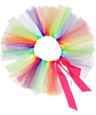 VILLCASE 1pc Pet Dog Rainbow Color Party Gauze Dress Beautiful Gauze Skirt Festive Mesh Tutu Skirt (Colorful)- Pet Dog Supplies - Buy Online on GoSupps.com