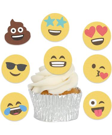 Edible Wafer Emoji Pre-Cut Cupcake Toppers - 24pc - Buy Online on GoSupps.com