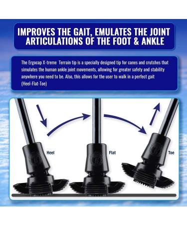 Ergocap X-Treme Terrain Replacement Grip with Metal Spikes - Universal Single Unit for Walking Sticks, Trekking Poles, Crutches - Winter Snow Safety - Buy Online on GoSupps.com