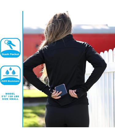 Global Blank Women's Full Zip-Up Athletic Workout Jacket - Medium Black | Running, Yoga, Sports - Buy Online on GoSupps.com