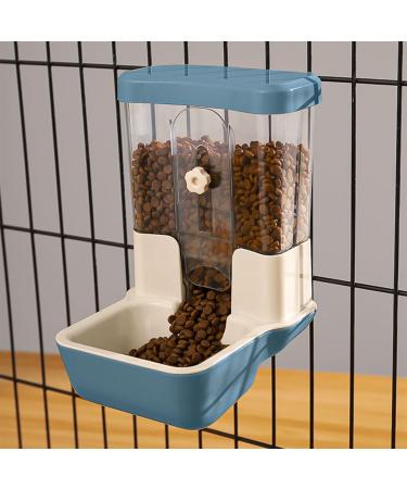 TOKAYIFE Automatic Pet Feeder 800ml Adjustable Outlet Food Dispenser Power-Free for Small Animal Cage Crate Hutch Rabbit Cat Puppy Guinea Pig Chinchilla Bird Hamster (Blue)