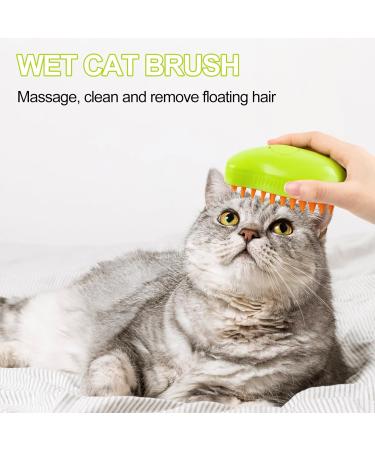 Steamy Cat Brush - 3 in 1 Cat Steamer Brush Cat Spray Massage Comb Multifunctional Dog Steamer Brush Cat Grooming Brush Pet Hair Removal Comb for Cat (Green) - Buy Online on GoSupps.com