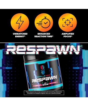 Gorilla Mind Respawn Cherry Blackout - Advanced Gaming Supplement for Focus Reaction Time & Clean Energy | 40 Servings | International Shipping Available - Buy Online on GoSupps.com