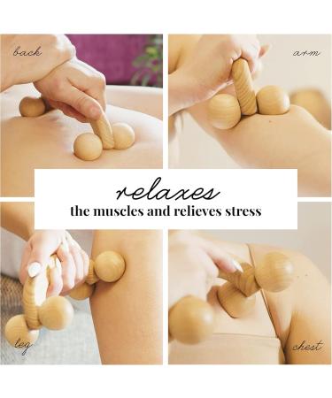 Tuuli Accessories Wooden Massage Roller Ball for Back Neck & Shoulder - 18x7x6 cm | International Shipping - Buy Online on GoSupps.com