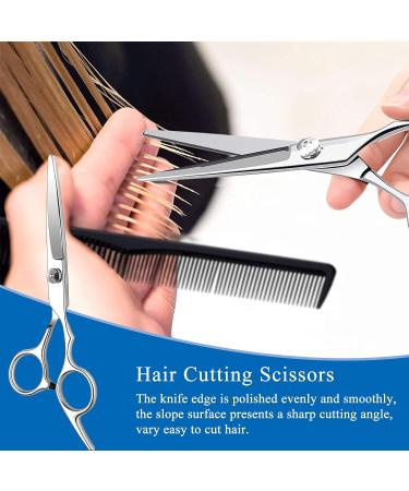 ANGNYA Hairdressing Scissors Set Hair Scissors Stainless Steel Barber Texturizing Scissors with Leather Case 6.0 Inch Silver - Buy Online on GoSupps.com