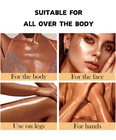 Shimmer Body Oil - Body Shimmer - Golden Brown Body Shimmer Oil for Body & Face - Body Oil for Women - Moisturizing & Non-sticky Body Oil - Body Skin Care (Shiny Gold) - Buy Online on GoSupps.com