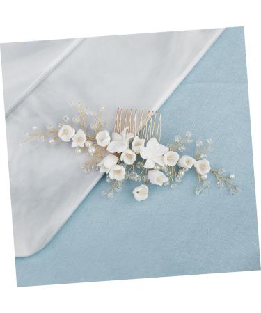 DOITOOL Headpiece Headdress Headpuones Vintage Hair Comb Golden Hair Comb Tiara The Flowers Polymer Clay Bridal Hair Comb Hair Comb for Bride Hanfu Headgear Hair Accessories - Buy Online on GoSupps.com