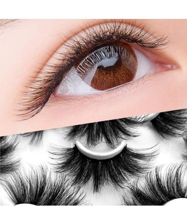 7 Pairs 8D False Eyelashes 25mm Long Handmade Faux Mink Lashes Natural Wispy Cross Fluffy Eyelashes Extension Dramatic Woman' Fashion Beauty Makeup - Buy Online on GoSupps.com