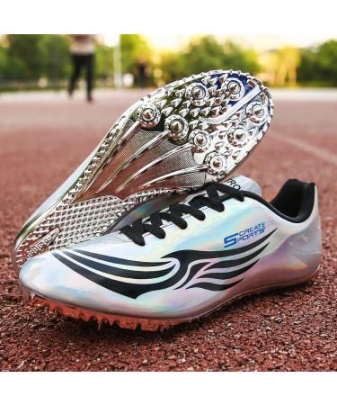 THESTRON Unisex Track Spikes Sprint Shoes - Silver Racing Sneakers for Men, Women, Kids - Buy Online on GoSupps.com