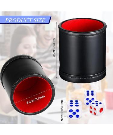 Skylety 6-Piece PU Leather Dice Cups Set with 30 Dices - Red Leatherette Felt Lining for Craps Farkle Game - Buy Online on GoSupps.com