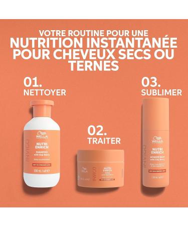 Wella Professionals Invigo Nutri Enrich : Masque Nourrissant Anti-Frisottis + Baume Merveilleux Nourrissant et D m lant - Restaure les Cheveux Secs et Ab m s. 150 ml + 150 ml - Buy Online on GoSupps.com