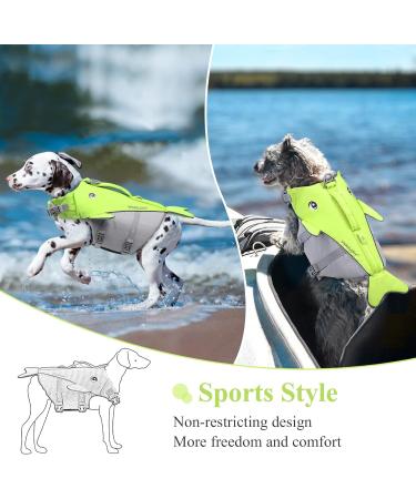 Vivaglory Neon Yellow Dog Swimming Vest for Small & Medium Dogs - Adjustable & Easy to Wear L: 66-79 cm Ribcage Girth - Buy Online on GoSupps.com