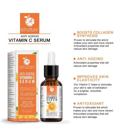 Vitamin C Serum - Anti Aging Face Serum with Vitamin C - Anti-Dark Spots & Brightening Serum with Hyaluronic Acid - Vitamin C Serum For Dull Tired - Vit E Oil Women/Men - Buy Online on GoSupps.com