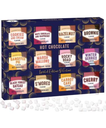 Hot Chocolate Selection Gift Set - 12 Assorted Flavours in Cookies n Creme Rocky Road Berries Cherries & Marshmallows - 400g | Perfect Christmas Gift for Men, Women, Her, Him - Buy Online on GoSupps.com