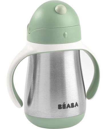 Beaba Stainless Steel Sippy Cup - Toddler/Baby Insulated Straw Cup with Handles (8.5 oz, Sage) - 8+ months - Buy Online on GoSupps.com