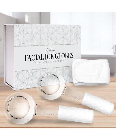Ice Globes for Facials - Ice Globes Face Massager, Cold Globes for Facials Beauty Globes, Facial Globes, Derma Globe, Facial Glass Globes for Puffy Eyes, Cool Ice Globes for Face, Facial Ice Globes