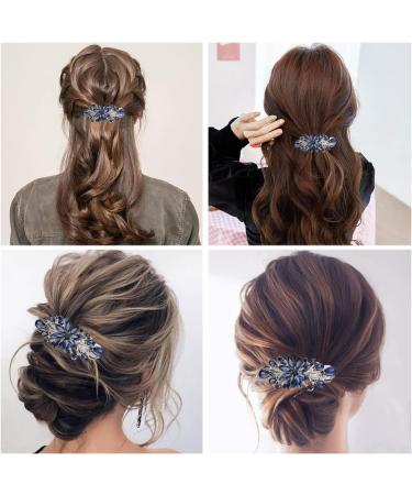 PALAY Hair Clips for Women Floral Rhinestone Center Clips for Hair for Women Stylish Spring Hair Barrette Back Clips for Hair Mother's Day Gift - Buy Online on GoSupps.com