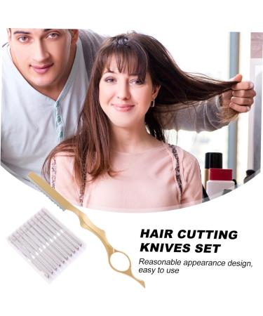 Buy Minkissy Thinning Hair Razor Set | Rustproof Steel Hair Styling Tool | 18x2cm Golden Manual Cutter for Salons - International Shipping Available - Buy Online on GoSupps.com