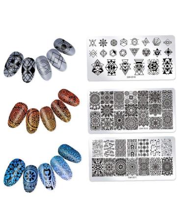 3pcs Nail Art Stamp Templates Kit Stamper & Scraper for Stunning Maleicure Designs (OM-D19 OM-D20 OM-D21) International Shipping - Buy Online on GoSupps.com