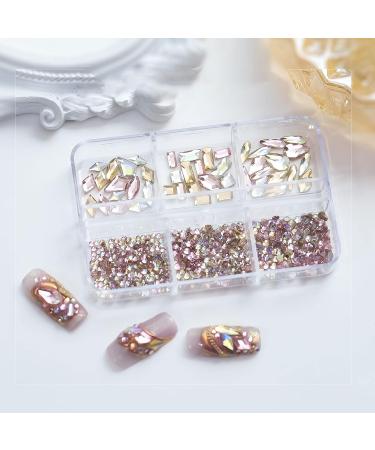 6 Grid Mixed Nail Rhinestones Nail Stones Nail 3D Nail Crystal for Manicures Nail Art Supplies Accessories Nail and Rhinestones - Buy Online on GoSupps.com