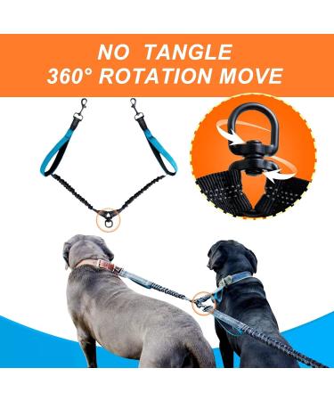 KAYTOW Hands Free Double Dog Leash Dual Dog Leash for Medium and Large Dogs Dog Leash for 2 Dogs with Padded Handles Reflective Stitches No Pull Tangle Free (Blue for 2 Dogs) - Buy Online on GoSupps.com
