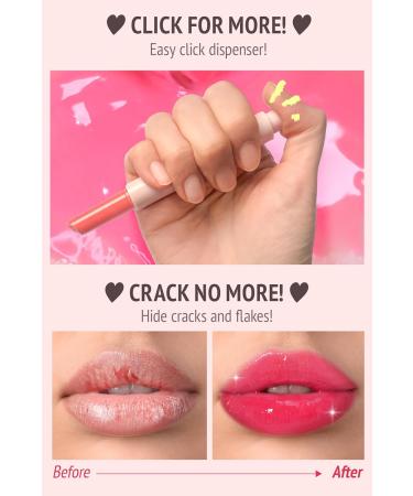 Vegan Collagen Lip Glass Balm | Hydrating Moisturizing Lip Care in 9 Colors | No Animal Testing | Shy Pink 0.06 oz - Buy Online on GoSupps.com