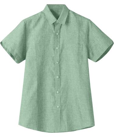 Buy Men's Linen Reversal Collar Short-Sleeved Henley Shirt - Mint Green | Loose Fit Business & Medieval Style - Buy Online on GoSupps.com