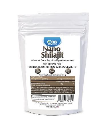 One Planet Nutrition Nano Shilajit Made with Minerals from The Himalayan Mountains Contains Fulvic Acid Brain Supplement Non-GMO and Gluten-Free Himalayan Shilajit Powder Supplement - 8 oz (227g)