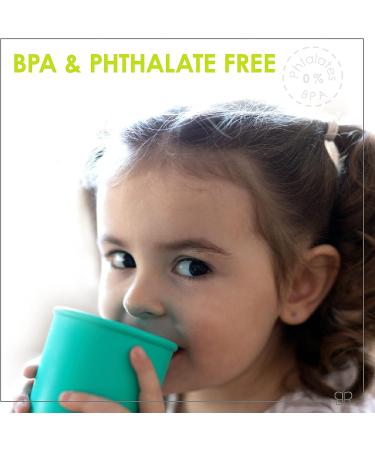 BBL v K p Silicone Toddler Straw Sippy Cup - 4-in-1 Spill Proof Cups for Kids - Aqua - Buy Online on GoSupps.com